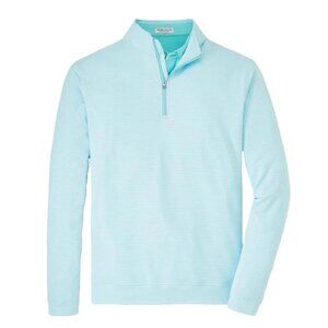 Peter Millar Crown Sport Melange Grid Performance Quarter Zip Pullover mist 3XL